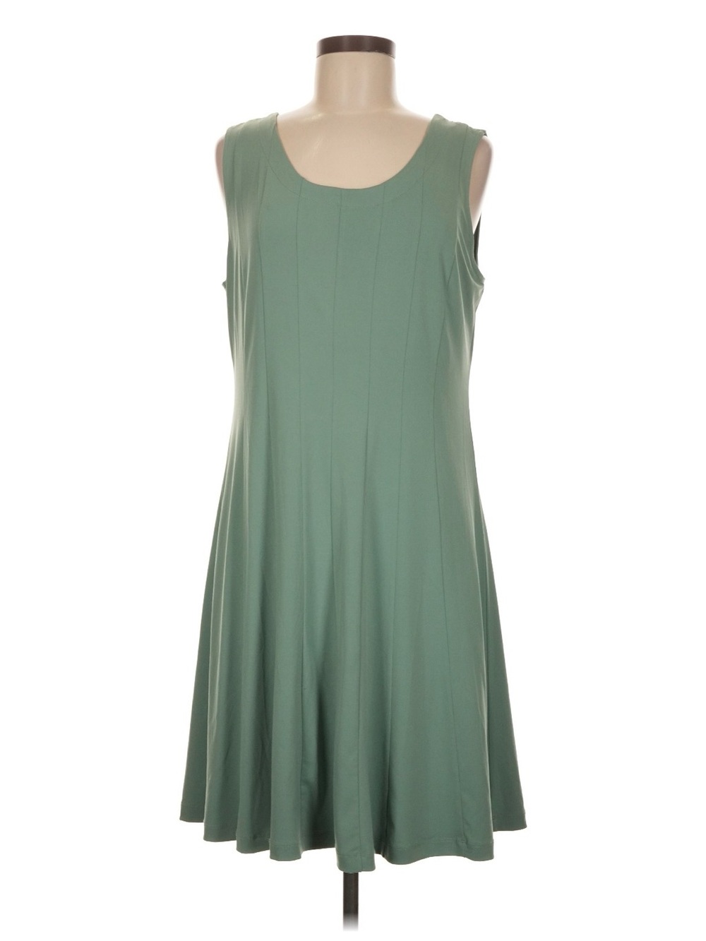 Coldwater Creek Sleeveless Scoop-Neck Midi Dress in Sage